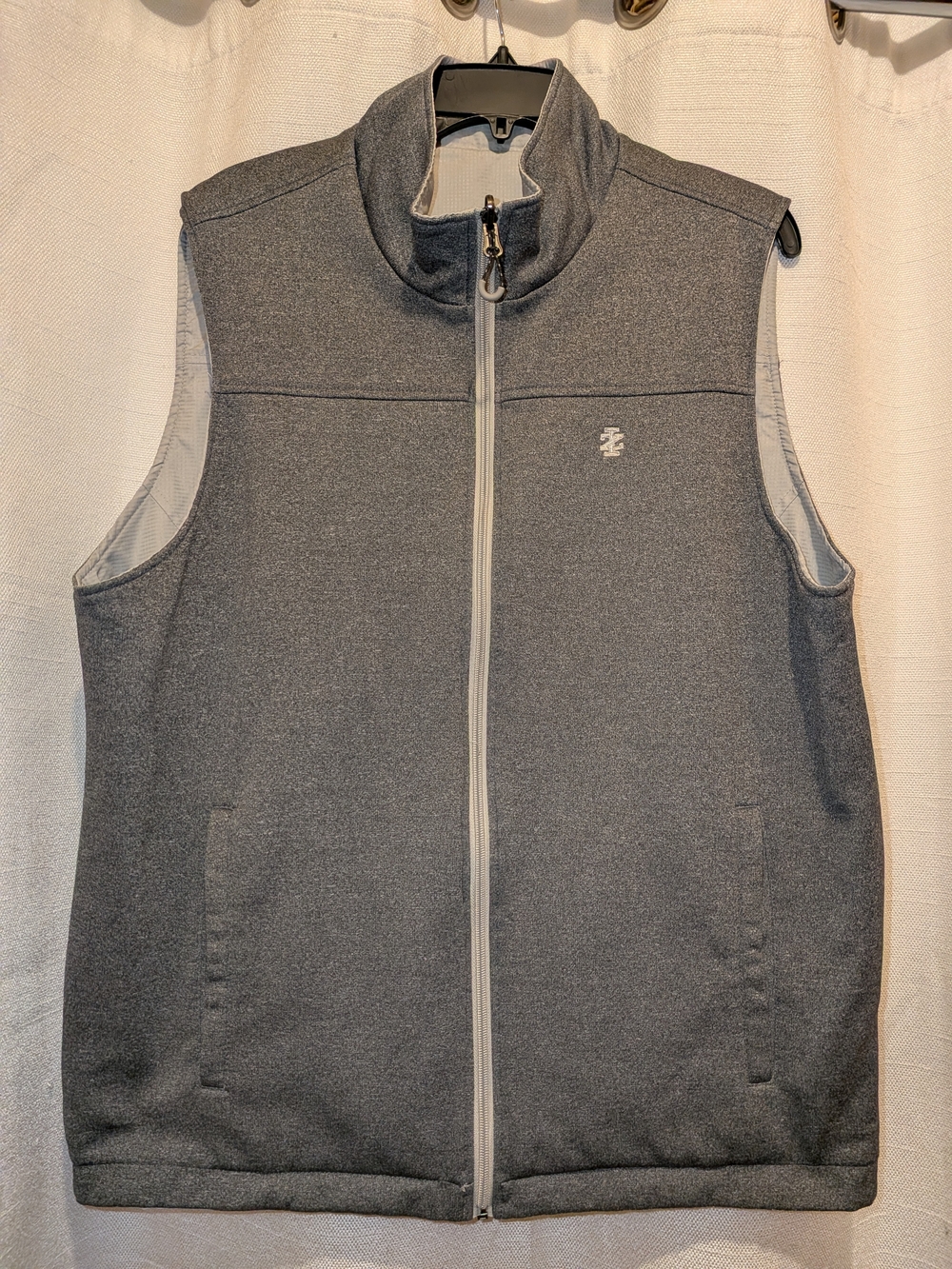 Men's Izod Medium Grey Zip-Front Vest Jacket Reversible